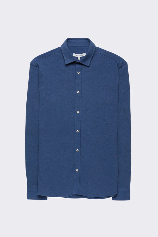 The Goodpeople STRONG JERSEY PIQUE SHIRT hemd 9000202-7309 Denim Blue